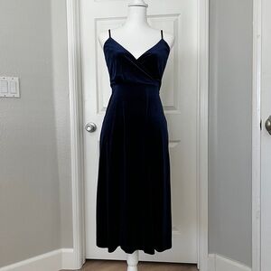 Blue Velvet Midi Dress